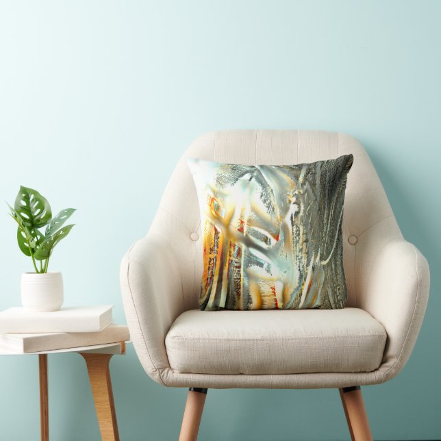 Almofada Peças de textura de cinza a recorte digital (Cadeira)