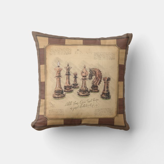 Almofada Peças de xadrez e xadrez, presentes para jogadores (Frente)