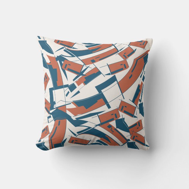 Almofada Peças Escuras De Turquesa De Coral Escuro MCM Look (Frente)