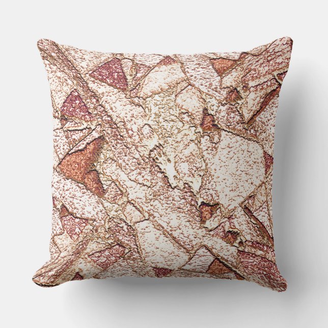 Almofada Pedra áspera em marrom claro cremoso (Frente)