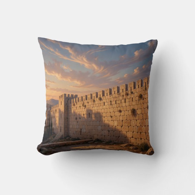 Almofada Pedras de Jerusalém – Cobertor de Arte da Parede d (Frente)