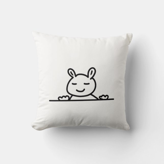Almofada Peekaboo Rabbit Cartoon Sketch Classic (Frente)