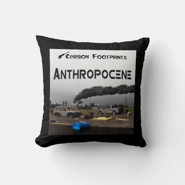 Almofada Pegadas de carbono - Antropoceno (Frente)