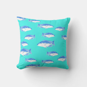 Almofada Peixe azul na turquesa