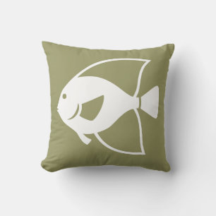 Almofada peixe branco no travesseiro de cor Khaki DRK