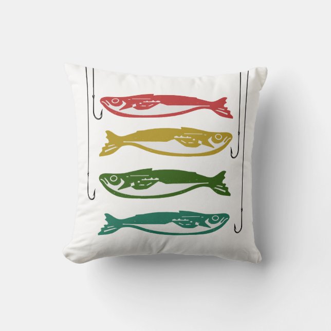 Almofada Peixe Colorido com Ganchos de Peixe (Frente)