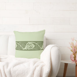 Almofada Peixe de Knotwork Celta em Verde