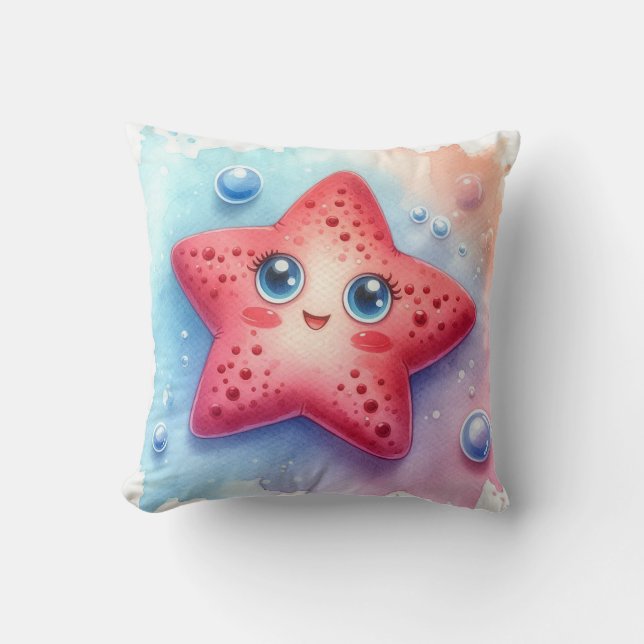 Almofada Peixe Estrela Aquarela (Frente)