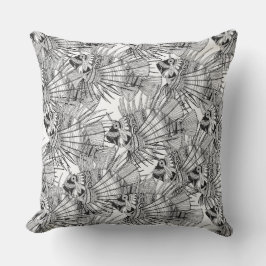 Almofada peixe mirando branco preto