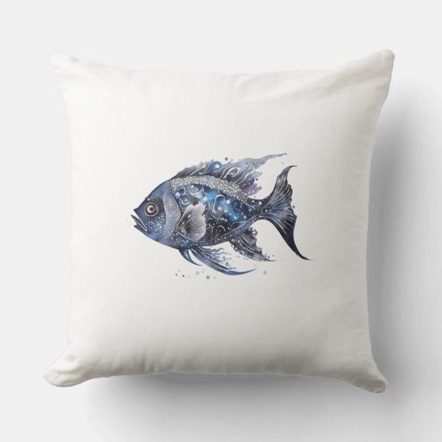 Almofada Peixe Preto Luxuoso Grande (Frente)