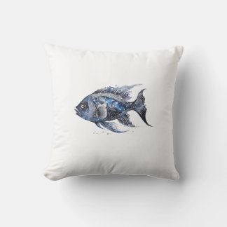 Almofada Peixe Preto Pequeno e Luxuoso