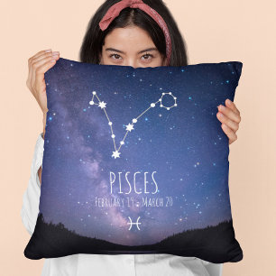 Almofada Peixes   Constelação Zodiac Personalizada