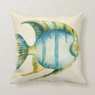 Almofada Peixes de Aquário Azul e Amarelo