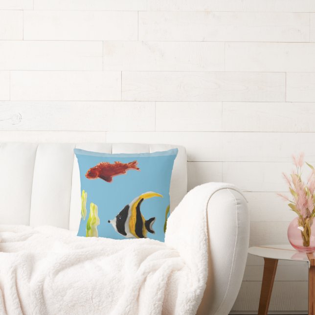 Almofada Peixes de Arte Aquática (Sofá)