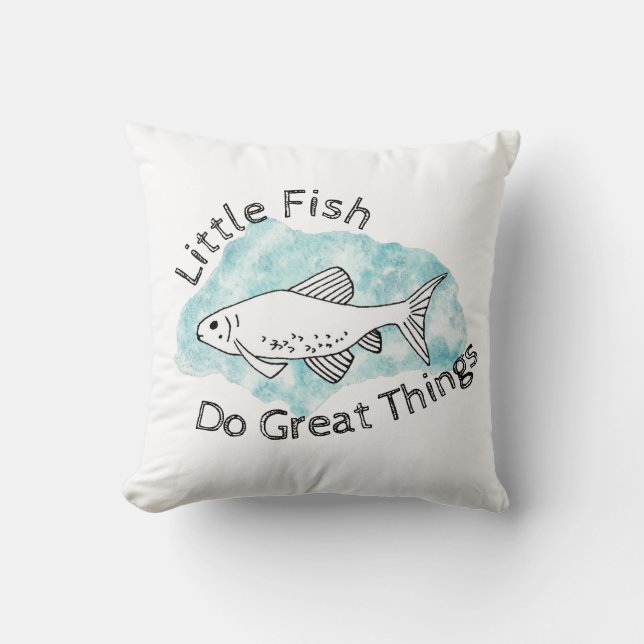 Almofada Peixes Motivadores de Cotação Inspirativa (Frente)