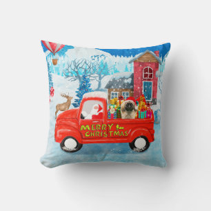 Almofada Pekingese Dog Christmas Delivery Truck Snow