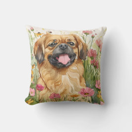 Almofada Pekingese Throw Pillow – Watercolor