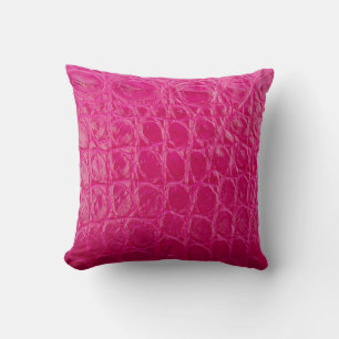 Almofada Pele de crocodilo rosa, textura de couro