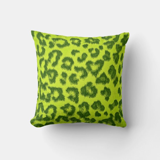 Almofada Pele de Impressão de Leopardo limão (Frente)