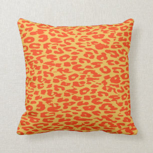 Almofada Pele de impressão do Leopard Laranja