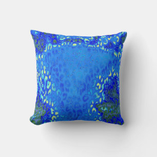 Almofada Pele de Impressão do Leopardo Azul Retro