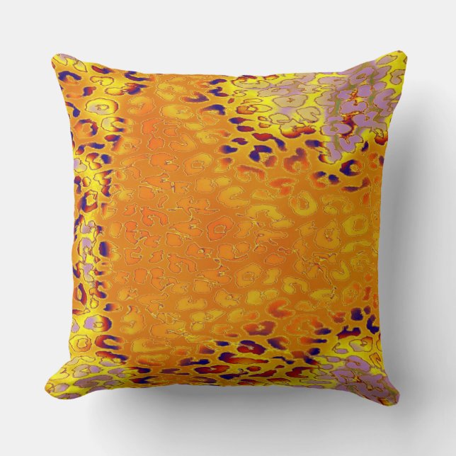 Almofada Pele de Impressão Leopardo Retro Cor #5 (Frente)