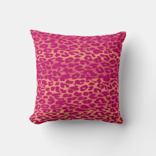 Almofada Pele de Impressão Leopardo Rosa Quente