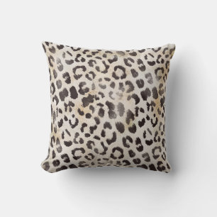 Almofada Pele do leopardo no marfim da tangerina