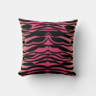 Almofada Pele do Tigre com risca a rosa do framboesa