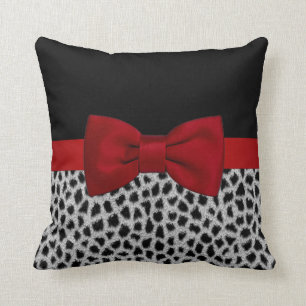 Almofada Pele-leopardo branca e branca elegante