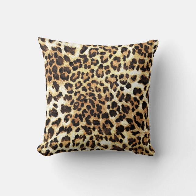 Almofada Pele-leopardo, design de padrão uniforme. (Frente)