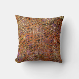 Almofada Pele Mistura De Abstratos Dourada E Pele Leopardo