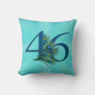 Almofada Pena de Pavão de Aniversário ou Aniversário de Cas