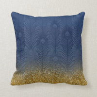 Pena Dourado do pavão do brilho do azul de índigo