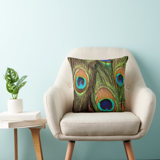 Almofada Penas de Pavão Elegantes Cobertor Verde Esmeralda (Cadeira)