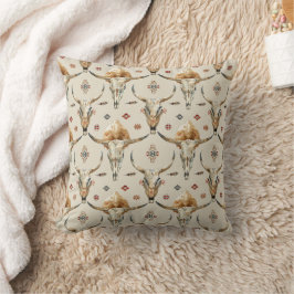 Almofada Penas Nativas Tribais de Creme Brown