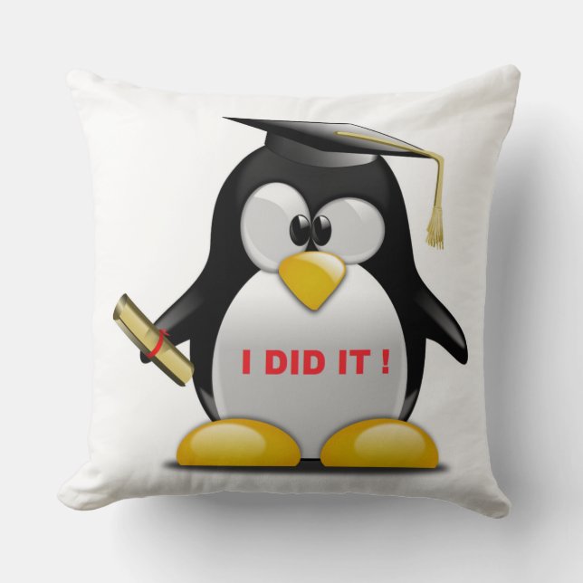 ALMOFADA PENGUIM DE FORMATURA "EU FIZ" (Frente)