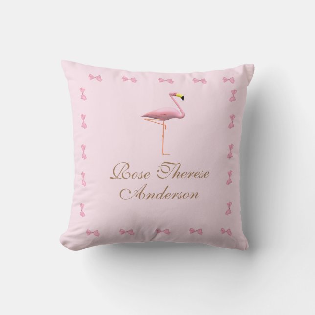 Almofada Pensamento de Flamingo Rosa Personalizado (Frente)