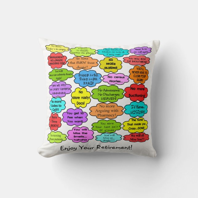 Almofada Pensamentos aposentados engraçados do colega de (Frente)