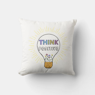 Almofada Pense no design Travesseiro positivo para decoraçã