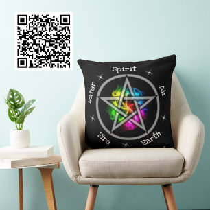 Almofada Pentagram elementar pagão de Wiccan