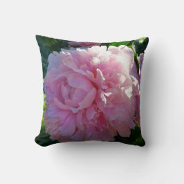 Almofada Peônias cor-de-rosa em meu jardim - natureza das