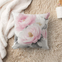 Peônias Rosa em Aquarela