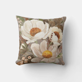 Almofada Peony floral de cor aquosa neutra do Boho