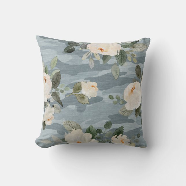 Almofada Peony Flower Camo Travesseiro decorativo (Frente)