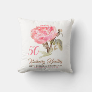 Almofada Peony original 1 aquarelas 50º aniversário SqP