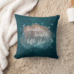 Almofada Pequena Estrela Brilhante Coral Mint Dark Teal G
