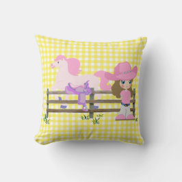 Almofada Pequena Vovó com Cerca de Cavalo e sela