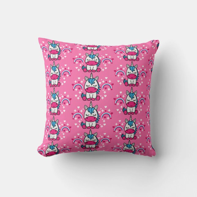 Almofada Pequenas Meninas Rosa Pidro-Unicórnio Pony (Frente)