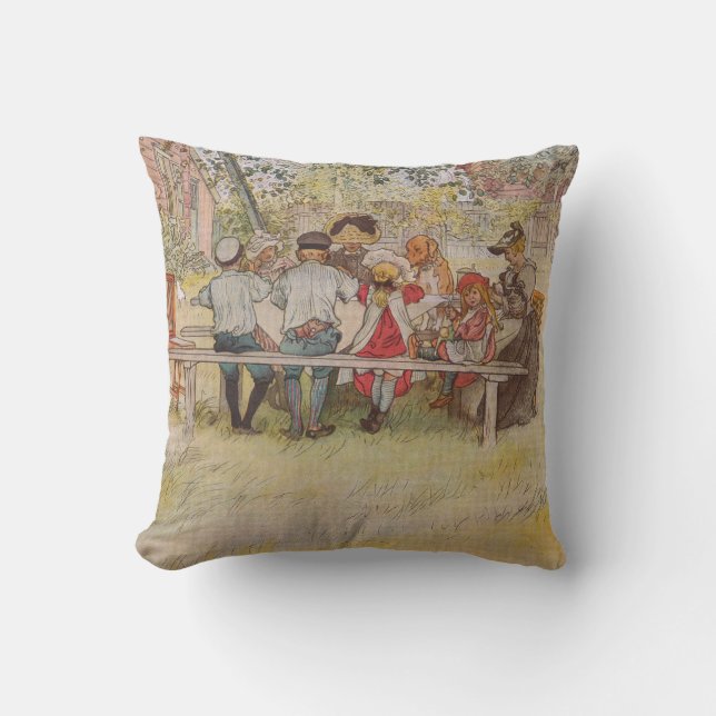 Almofada Pequeno almoço de Carl Larsson sob o vidoeiro (Frente)